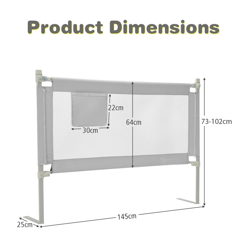 Kavalier Side Rails, 102cm H x 145cm L x 25cm W