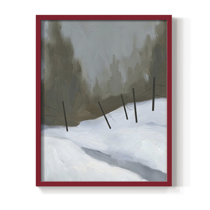 Impression encadrée Deep Snow II - bois massif, 30'' H x 24'' W, Rouge