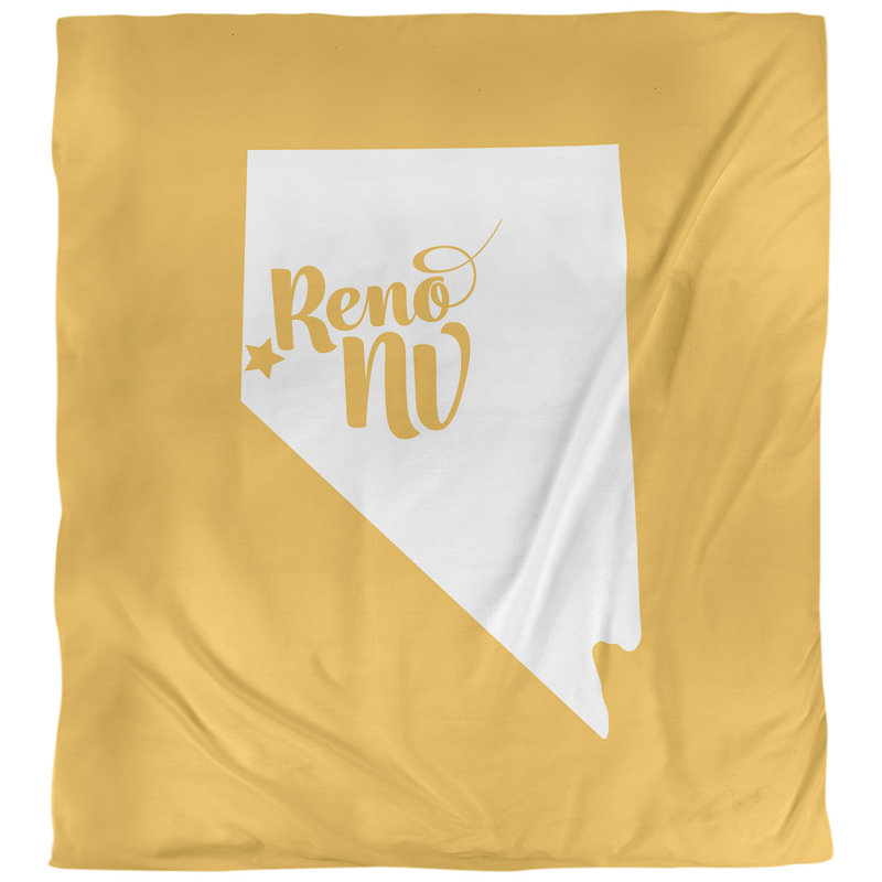 Housse de couette reno nevada, Housse de couette pour grand lit, Jaune, Microfibre