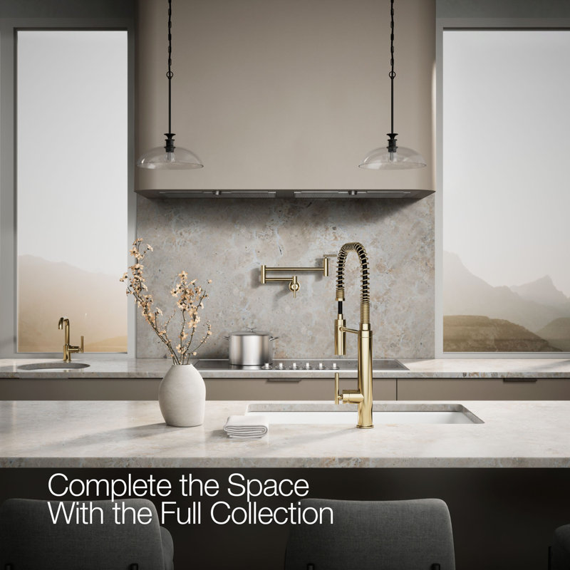 Purist® Pull Down Single Handle Kitchen Faucet, French Gold
