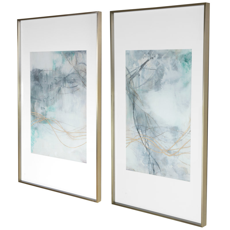 «Ondulation Oro» par Jennifer Goldberger - ensemble de 2 cadres photo