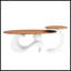 Ensemble de 2 tables basses gigognes blanches-234684409