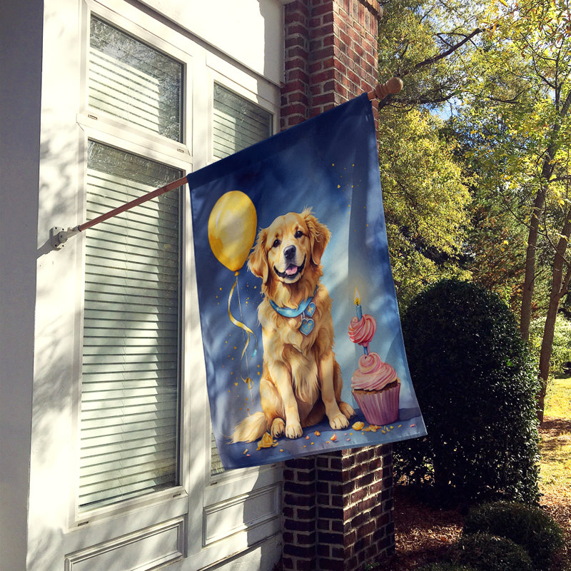 Drapeau «Happy Birthday House», Golden retriever