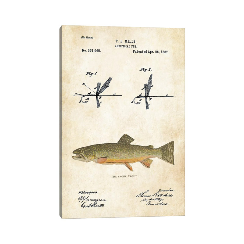 " Brook Trout Fishing Lure " by Patent77, 26" H x 18" W x 1.5" D