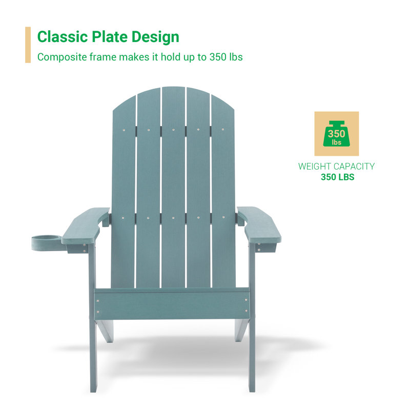 Berni Outdoor Adirondack Chair, Lake Blue
