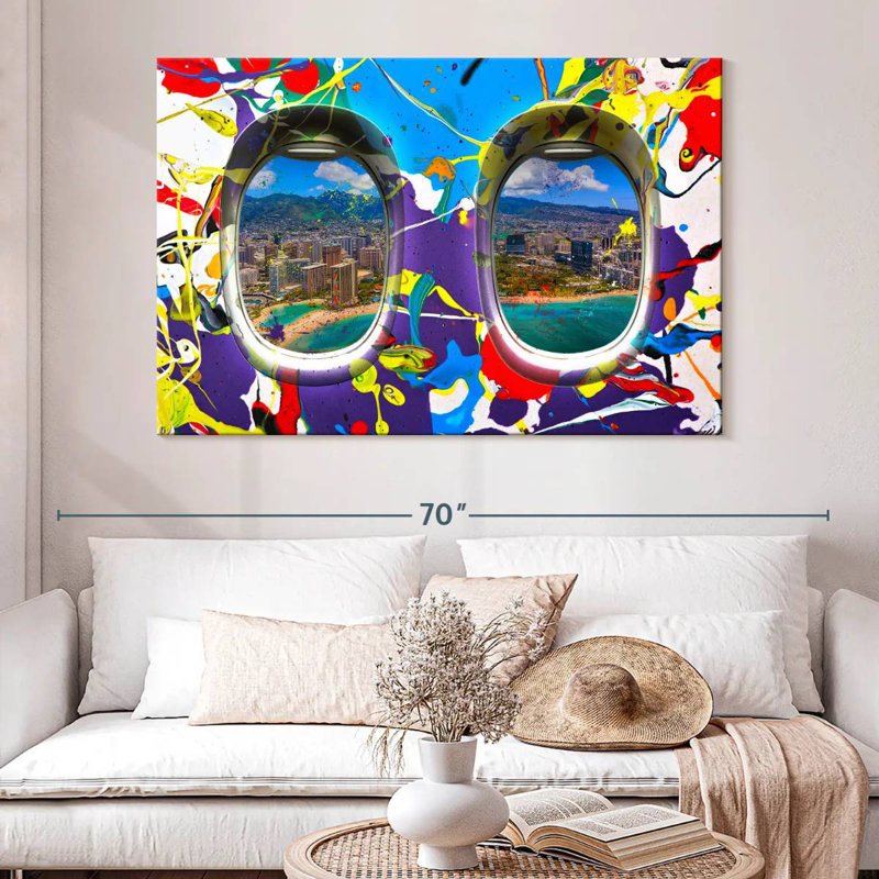 Mehar Abstract Airplane Window, 34" H x 51" W