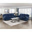 Canapé double inclinable en velours côtelé bleu-582350336