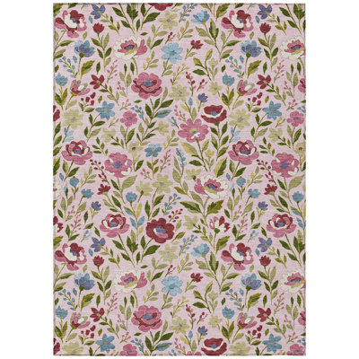 Machine Washable Indoor/Outdoor Chantille ACN2438 Floral Rug