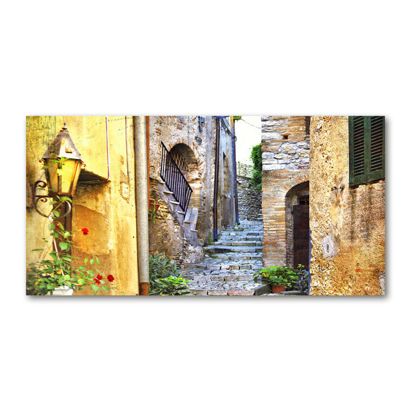A Charming Street - Wrapped Canvas Print