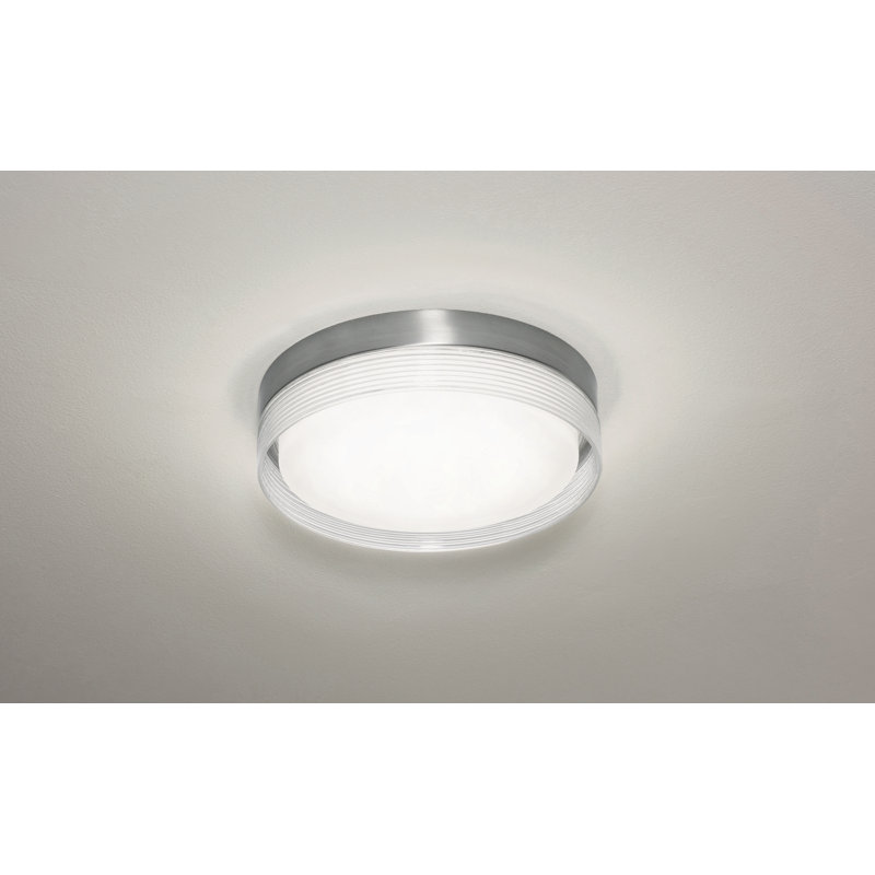 Scarito Acrylic LED Flush Mount, Nickel, 16"
