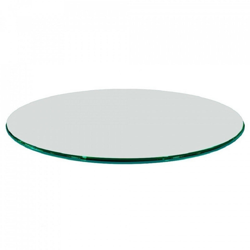 Round Clear Tempered Glass Table Top 54 Inch with 3/4 Inch Thick Ogee Polished Edge Ideal for Tables Desks Workspaces and Outdoor Furniture by Fab Glass and Mirror