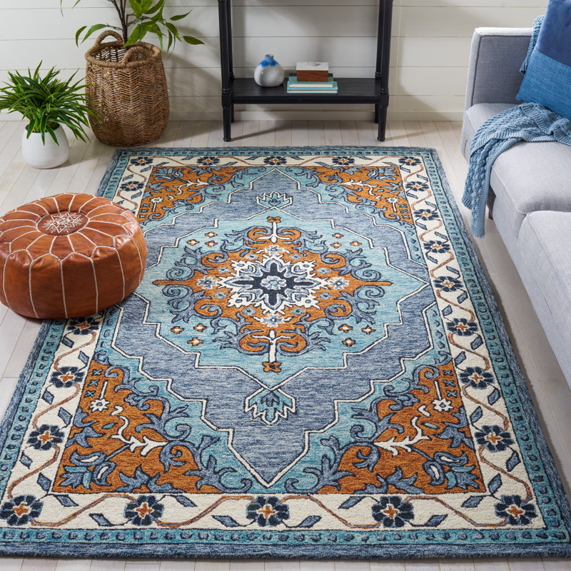 Tapis brun / gris en laine / coton touffeté à la main Dinkens, Rectangle 5 pi x 8 pi