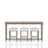 Frosted Glass Console Table With 3 Stools