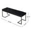 Banc rembourré moderne, noir et bronze, conception de lignes précises, pieds en métal poli, coutures en diamant pour sophistication, structure en fer, rembourrage en mousse, matériau en velours, produit de 44,98 po-883511849