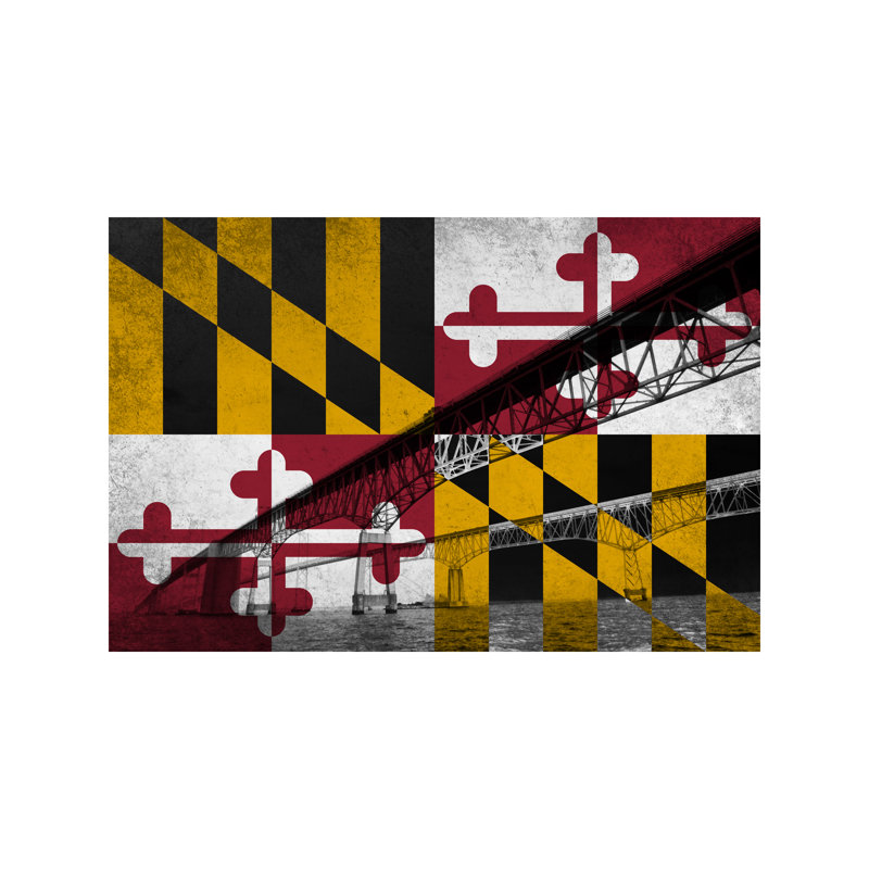 « maryland (chesapeake bay bridge) »-impression sur image, H 48 po x l 32 po x P 1,5 po, Toile tendue