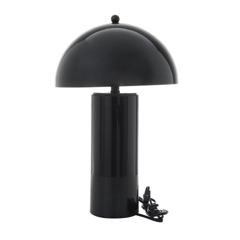 Metal Accent Lamp with Dome Shade, 21.90" H x 13.80" W x 13.70" D, Black