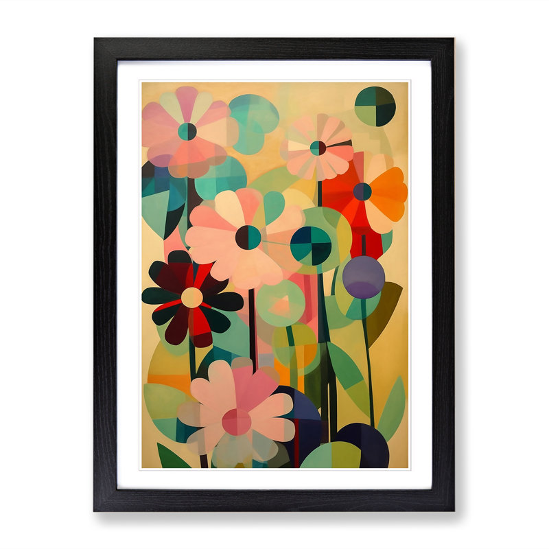 FRM-V0523-943X Flowers Orphism Design Vol.8 - Print, Oak, 34cm H x 25cm W x 2cm D