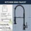 Robinet de cuisine moderne rétractable en acier inoxydable avec 2 modes de jet réglables, montage à un trou, conception économiseur d'eau-103278290