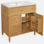 Meuble-lavabo de 30 po avec lavabo, meuble-lavabo en bois avec tiroir rabattable, 2 tiroirs à fermeture en douceur, 1 porte à fermeture en douceur, poignées en bois élégantes