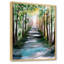 Une allée de forêt ensoleillée avec des ombres d'arbre - peinture sur toile-67386878-67386881