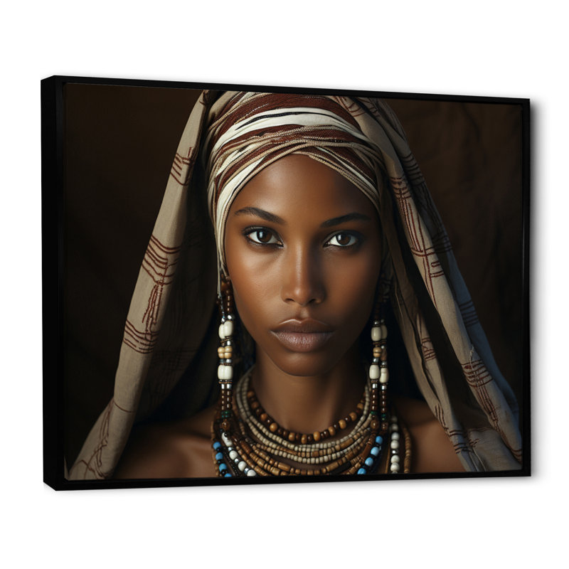 " World Cultures Samburu Beauty I ", Black Floater Framed, 16" H x 32" W x 1" D