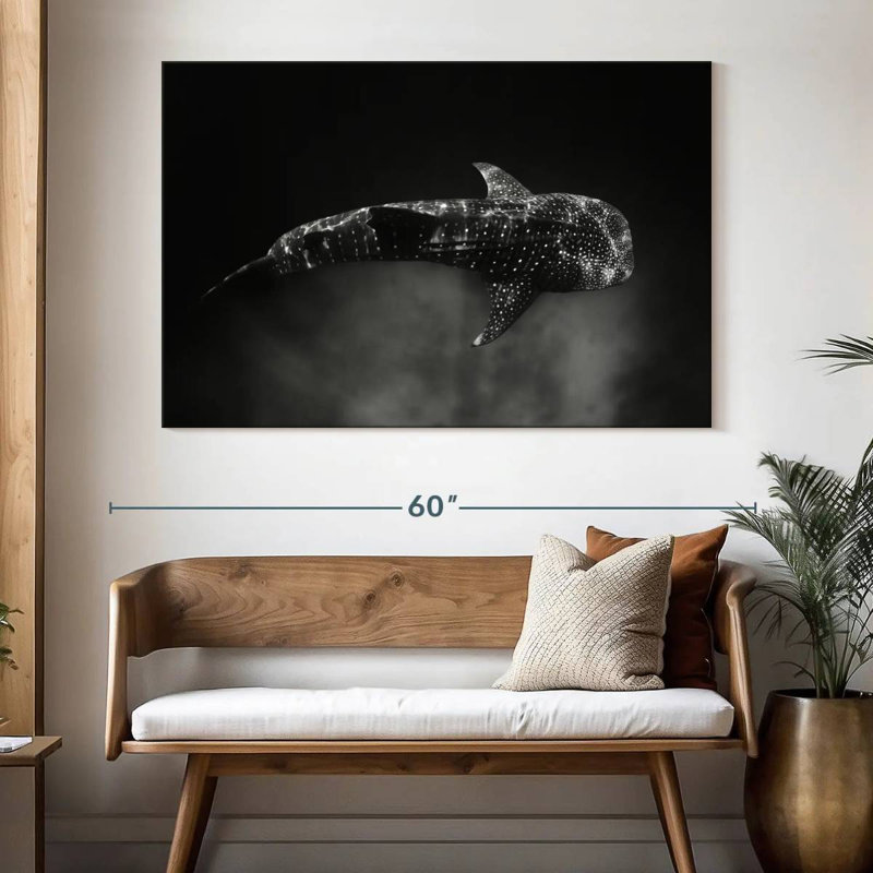 Requin-baleine monochrome, H 34 po x l 51 po
