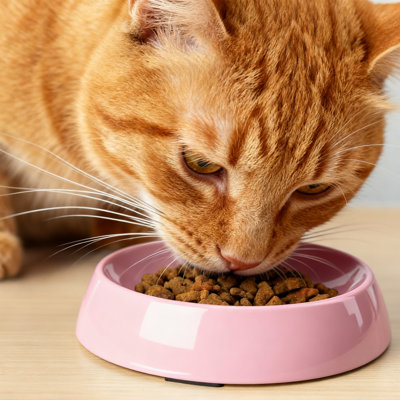 Ensemble de 2 bols pour chat à whisky, plats pour animaux de compagnie larges et peu profonds pour chats d'intérieur et chatons, assiettes anti-dérapantes (rose)