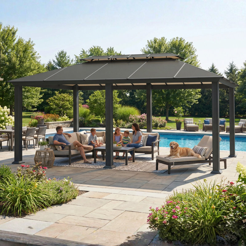Santa Monica Aluminum Patio Gazebo, 20 ft  x 12 ft