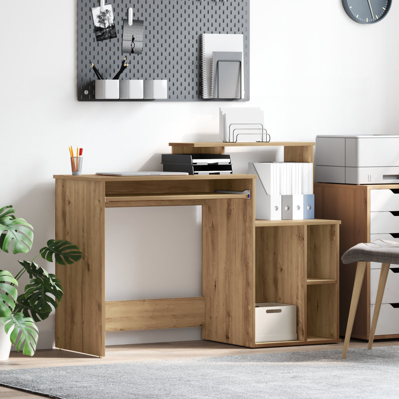 Desk With Storage 120.5X44x88.5 Cm Engineered Wood, Artisan Oak