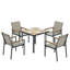 Outsunny 5 Piece Garden Dining Set 4 Seater Metal Garden Furniture Khaki