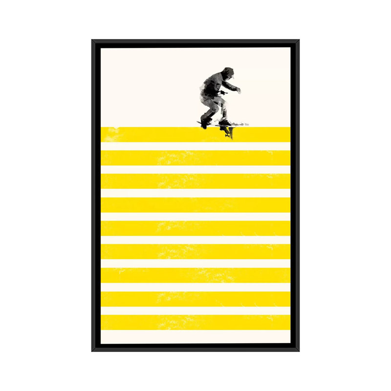 «Slide in Stripes», impression sur toile, Toile avec cadre noir, Pas de tapis, H 26 po x l 18 po x P 1,5 po