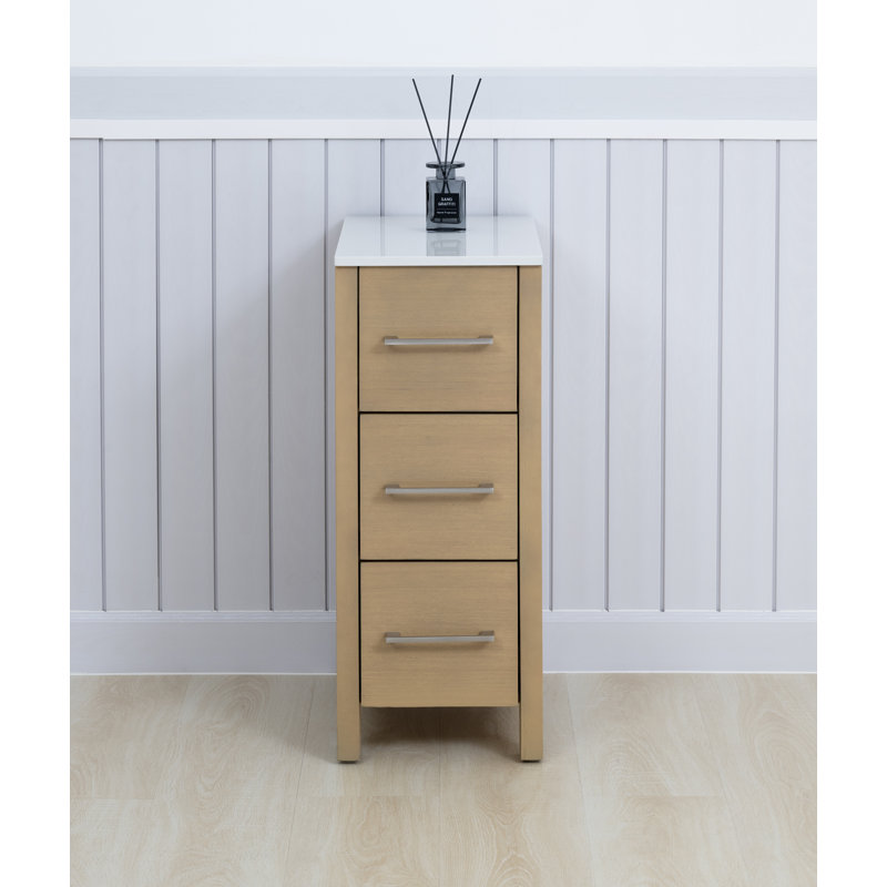  12" Bathroom Vanity, Natural Oak