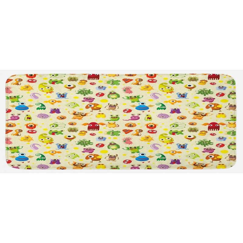 Solid Colour Polyester Kitchen Mat