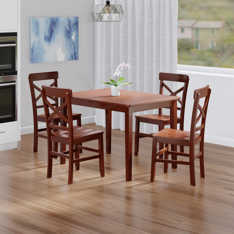 Chadwell 5-pc Set Dining Table W/x-back Chairs, Walnut