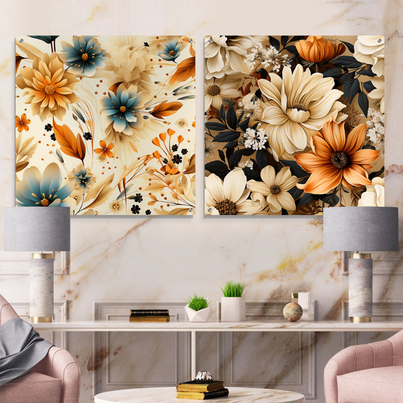 Campion - Ensemble de 2 art mural en verre acrylique, H 16 po x l 33 po
