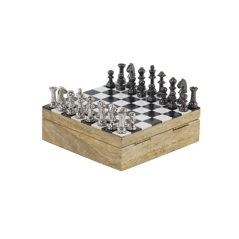 Échiquier en bois de manguier traditionnel Parkison, H 3 po x l 8 po x P 16 po