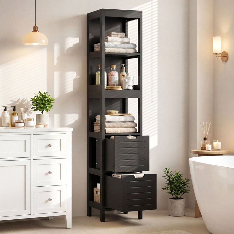 Freestanding Bathroom Storage, Black