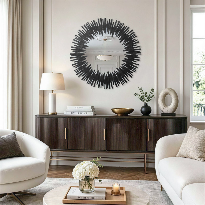 Sunburst Black Wall Mirror