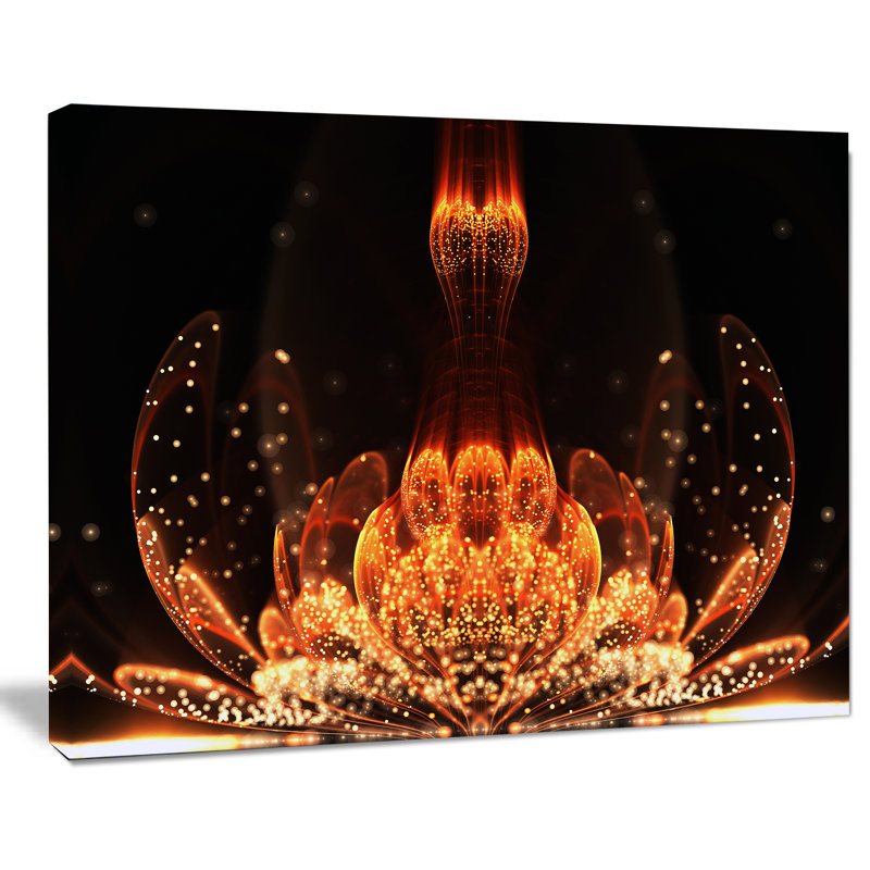 «Bright Orange Brighty Fractal Flower», impression sur toile tendue, H 16 po x l 32 po x P 1 po, Toile tendue