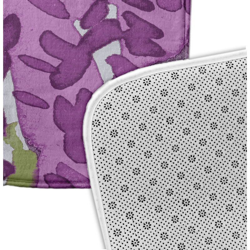 Lubbers Non-Slip Bath Mat, 17" W x 24" L, Purple