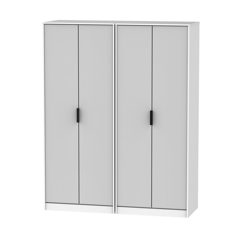 Turah Manufactured Wood Wardrobe, Grey Matt/White