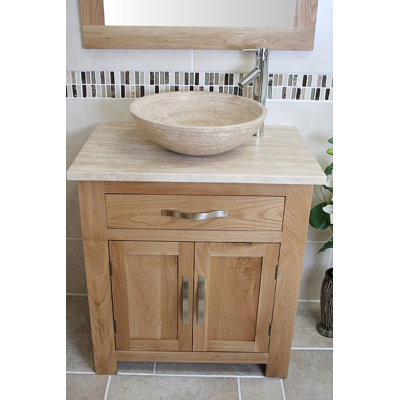 Desirae 750mm Single Bathroom Vanity with Vessel Stone Basin