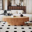 Table basse ovale avec rangement caché, placage en bois massif, décor moderne pour le salon et la chambre à coucher-893865364