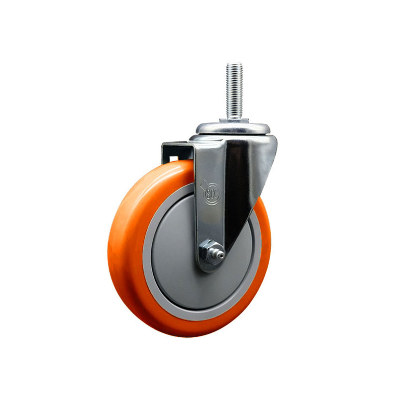 Polyurethane Wheel Swivel ½ Inch Threaded Stem Caster Set SCC
