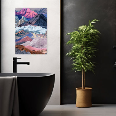 Dans les montagnes, paysage contemporain abstrait, art mural montagne