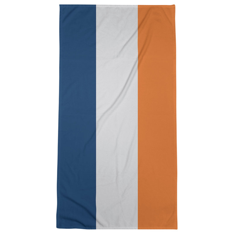Bath Towel, Navy/Gray/Orange, Polyester/Cotton