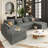 Manuel Corduroy 4-Seat Sofa 135'' Wide Large U Shaped Couch With Chaise And Detachable Doublelayered Seat Cushion-17343192