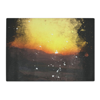 Tempered Glass Indian Sunrise Chopping Board