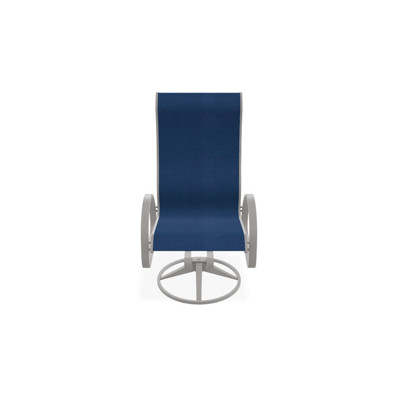 Fauteuil de patio pivotant Hiraku, Gris chaleureux texturé, Cobalt 35D Sunbrella®