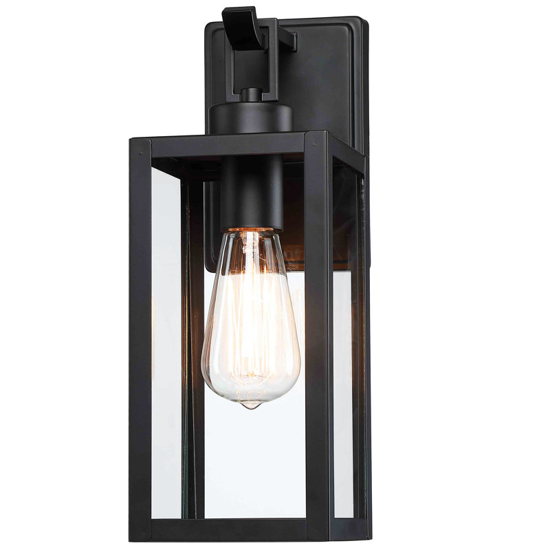 Schlegel Matte Black Outdoor Wall Lantern, 34.7cm H x 12.7cm W x 12.7cm D